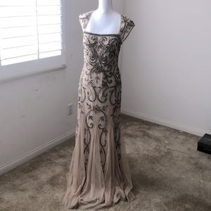 A beautiful beaded gown with godets